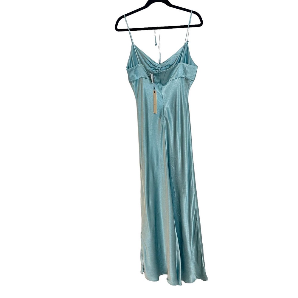 Bec & Bridge Silk Satin Maxi Dress in Light Aqua - Picture 8 of 11